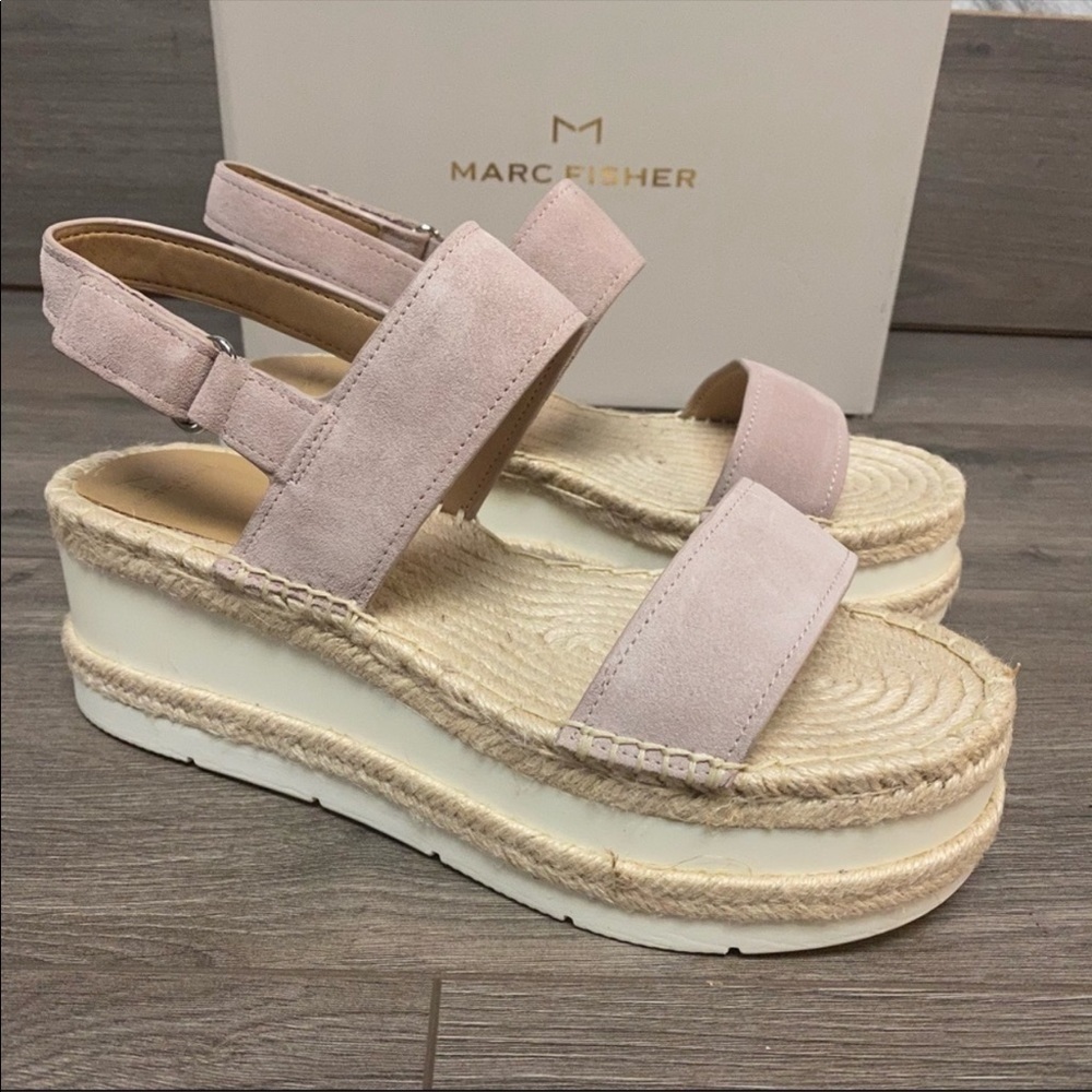 Marc Fisher | Gallia Suede Espadrille Platform Sandals 7.5